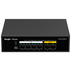 Switch PoE 6 Puertos Reyee RG-ES106F-P Fast Ethernet