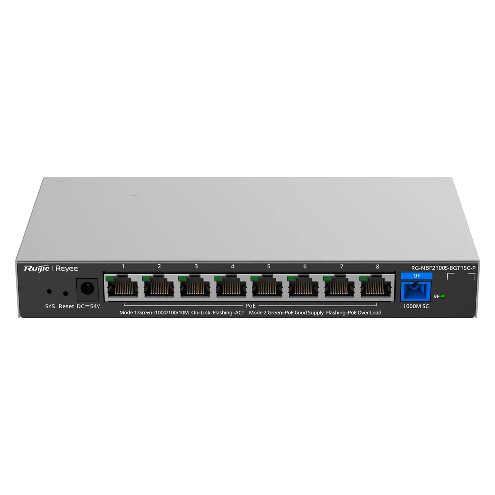 Switch PoE Cloud RG-NBF2100S-8GT1SC-P 8 Puertos Gigabit