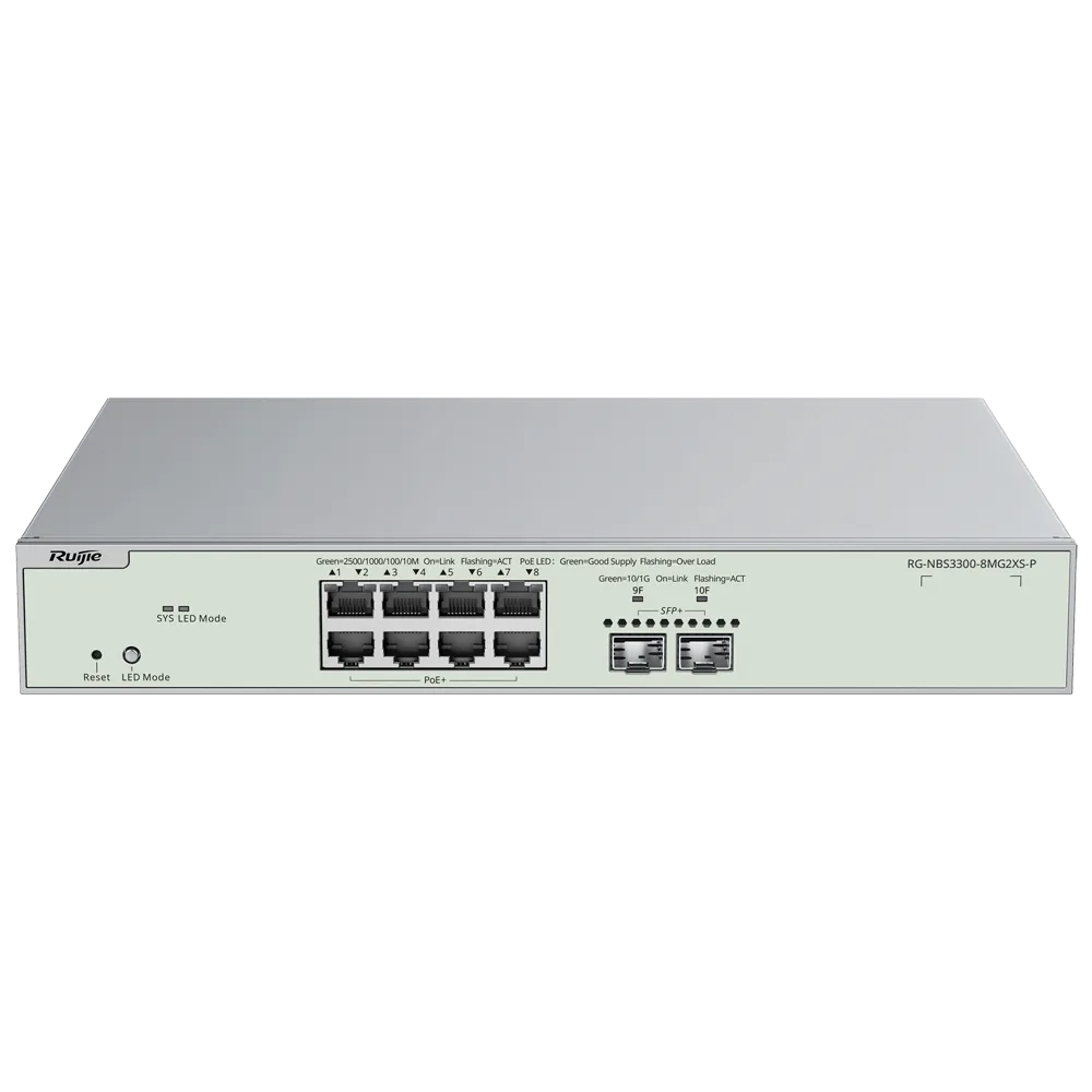 RG-NBS3300-8MG2XS-P Switch Gestionado Multigig 8 Puertos PoE+