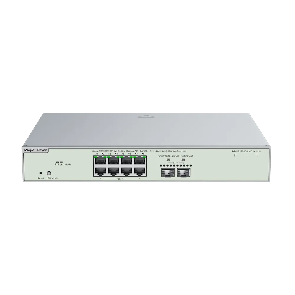 RG-NBS5300-8MG2XS-UP Switch L3 Multi-Gigabit 8P PoE++