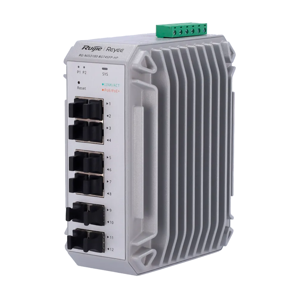 Switch Industrial PoE Gestionable RG-NIS3100-8GT4SFP-HP