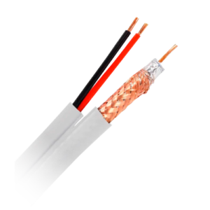 RG59UP-100-SIAM - Cable coaxial RG59 + alimentación 100 m blanco siamés