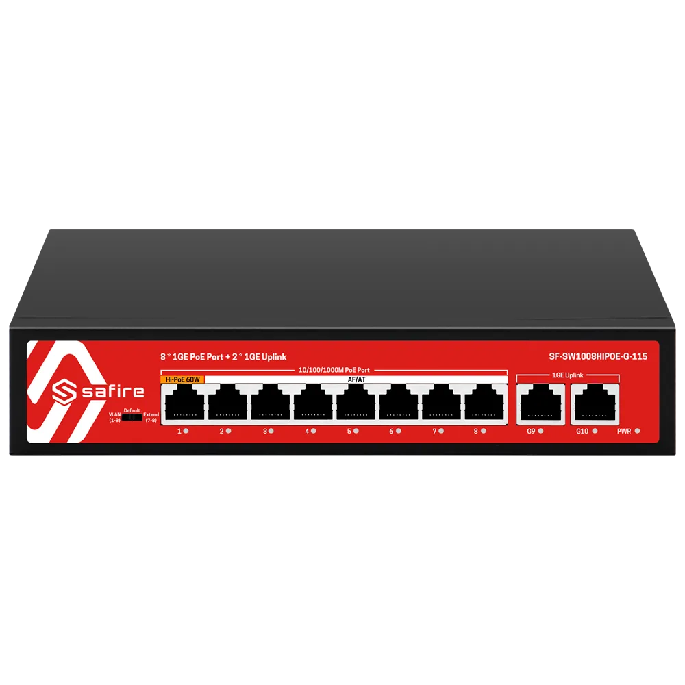 Switch 8P Gigabit PoE Safire SF-SW1008HIPOE-G-115 115W