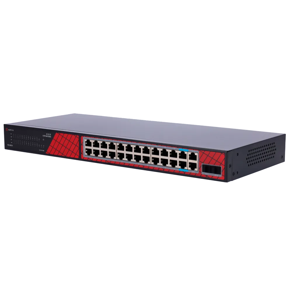 Switch PoE Gigabit 24 Puertos Safire SF-SW2824HIPOE-GF-300
