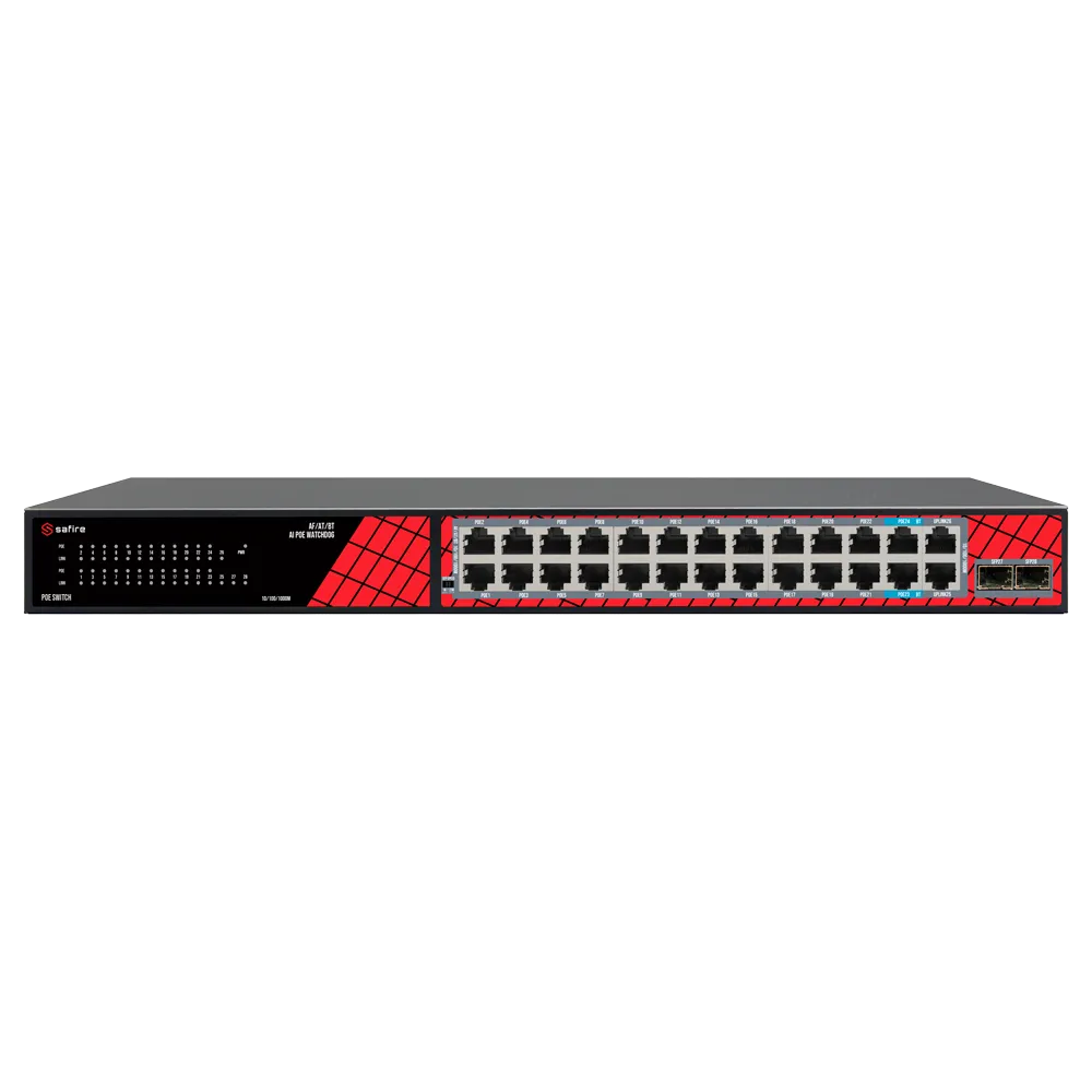 Switch PoE Safire SF-SW2824HIPOE-GMF-300 24 puertos Gigabit