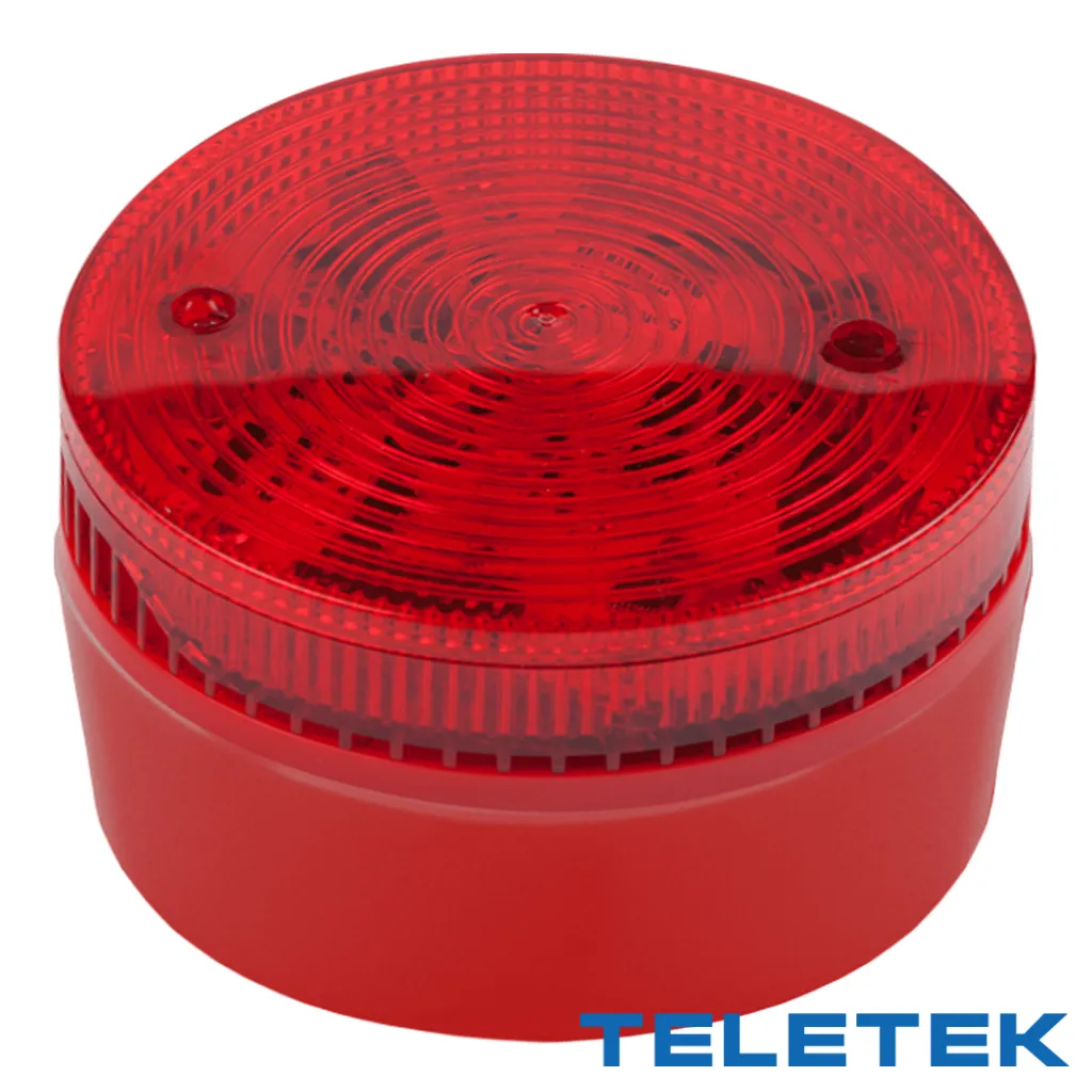 Sirena con flash SF100RSST-DBR Teletek EN54 rojo pared
