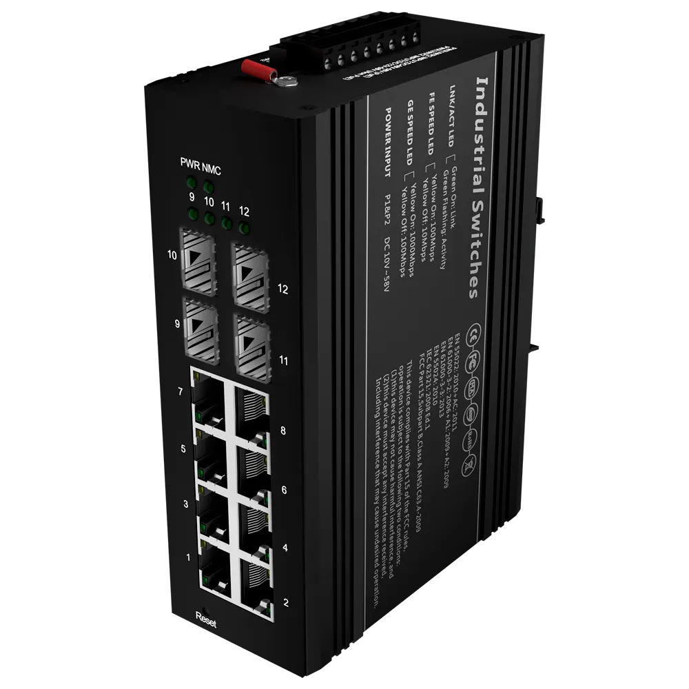 Switch PoE Gestionable SW1208HIPOE-MGF-240-DIN 8P Gigabit