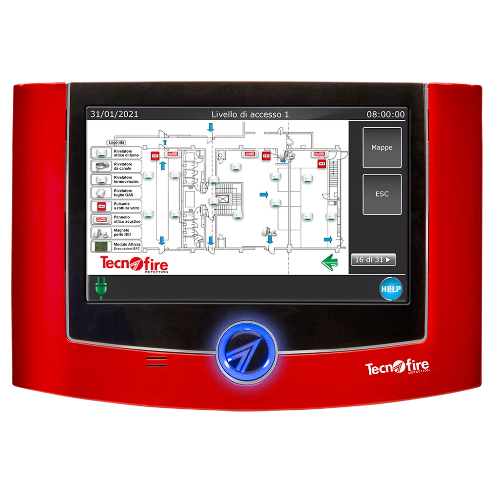 Panel Repetidor Gráfico TFT-7SC Tecnofire Gestión Incendios