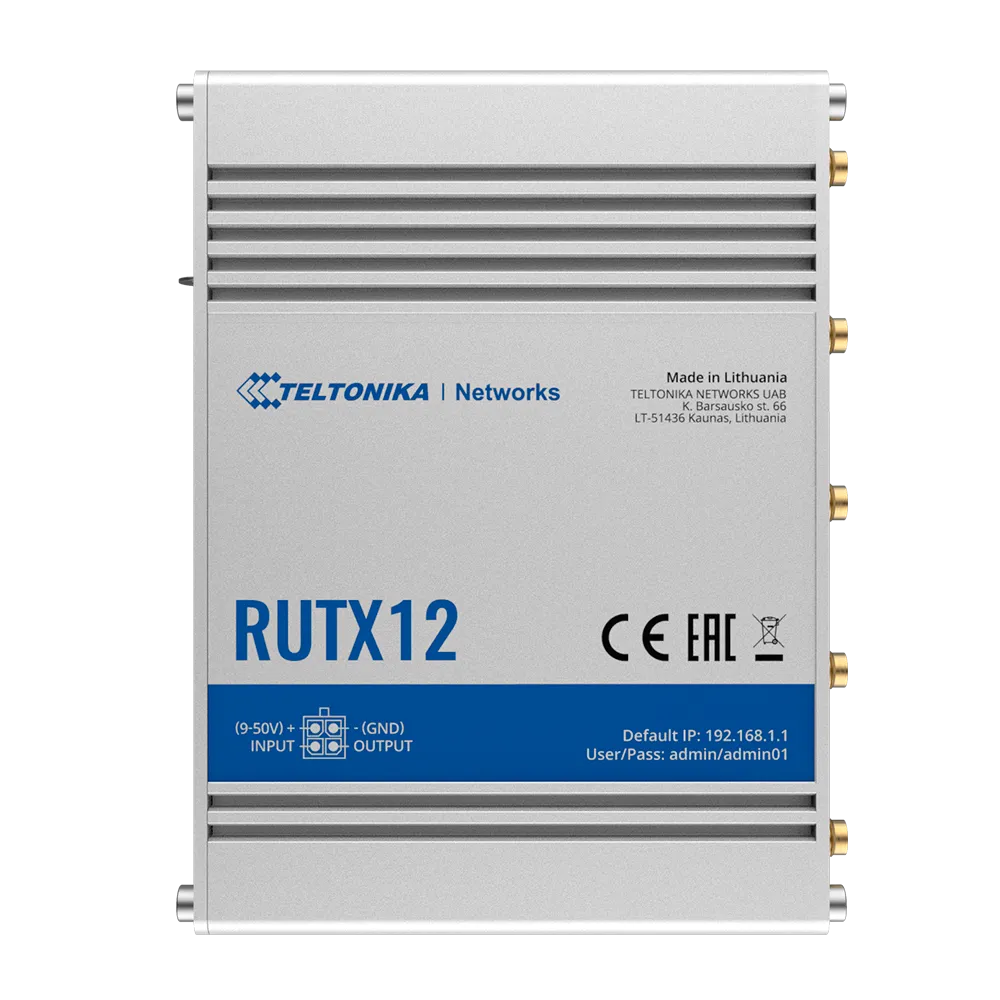 Router 4G Cat 6 Teltonika RUTX12 Wi-Fi 5 PoE Industrial