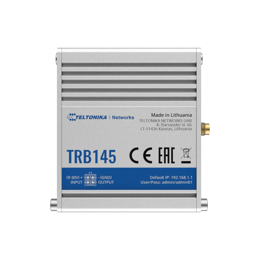 Router 4G Teltonika TK-TRB145 Cat 1 con RS485 Industrial