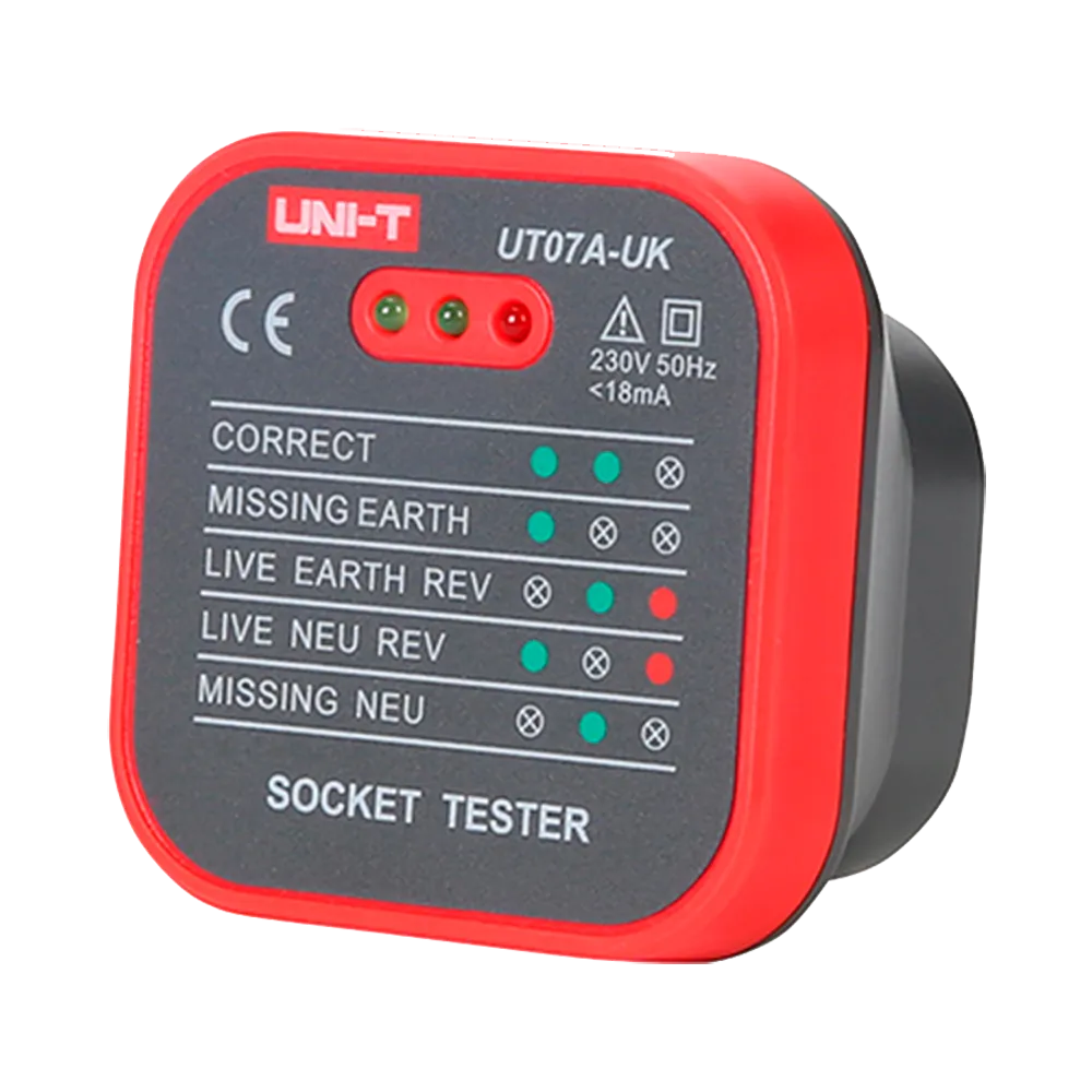Comprobador de Enchufes UNI-T UT07A-UK para Instalaciones