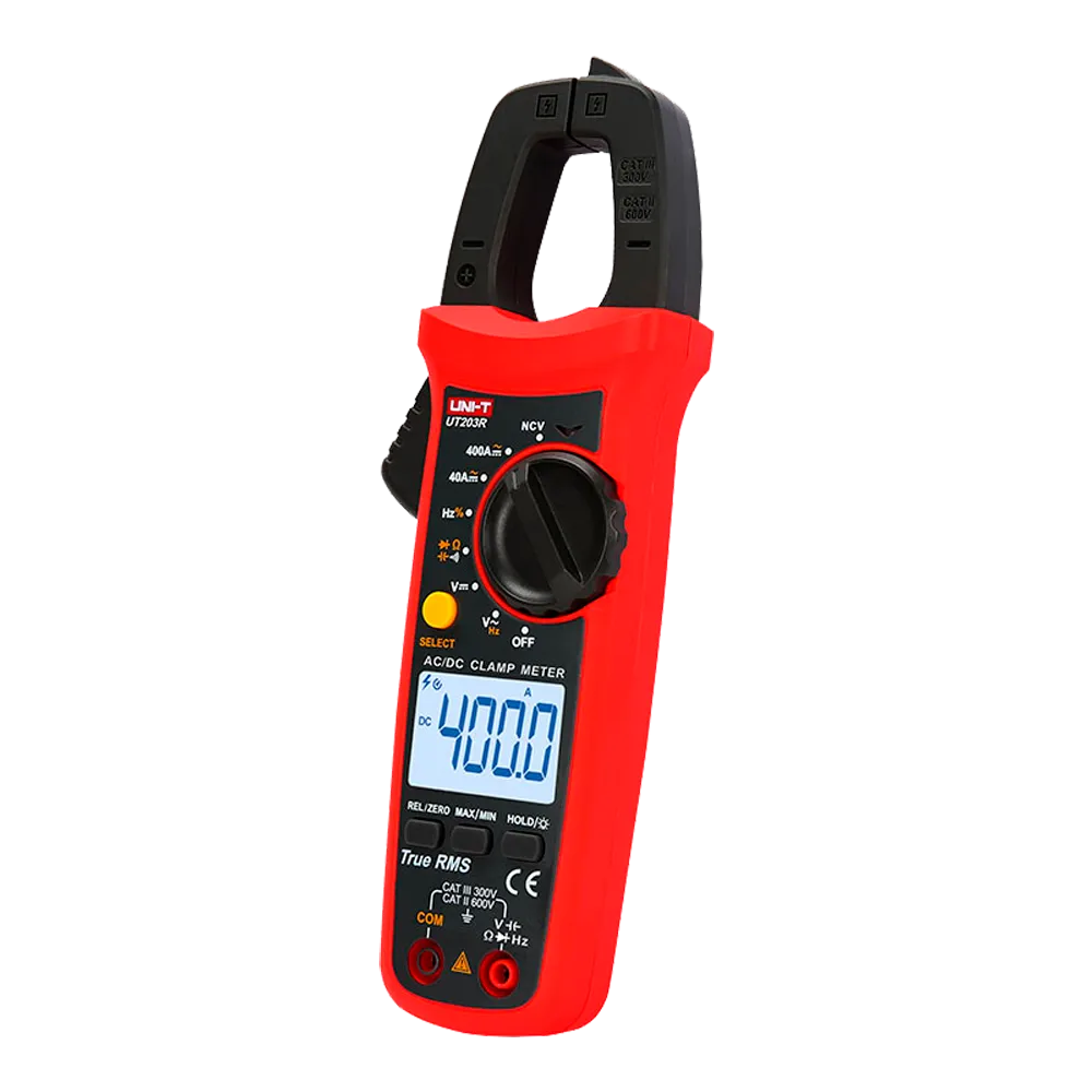 Medidor Eléctrico UNI-T UT203R 600V 400A Pinza Amperimétrica