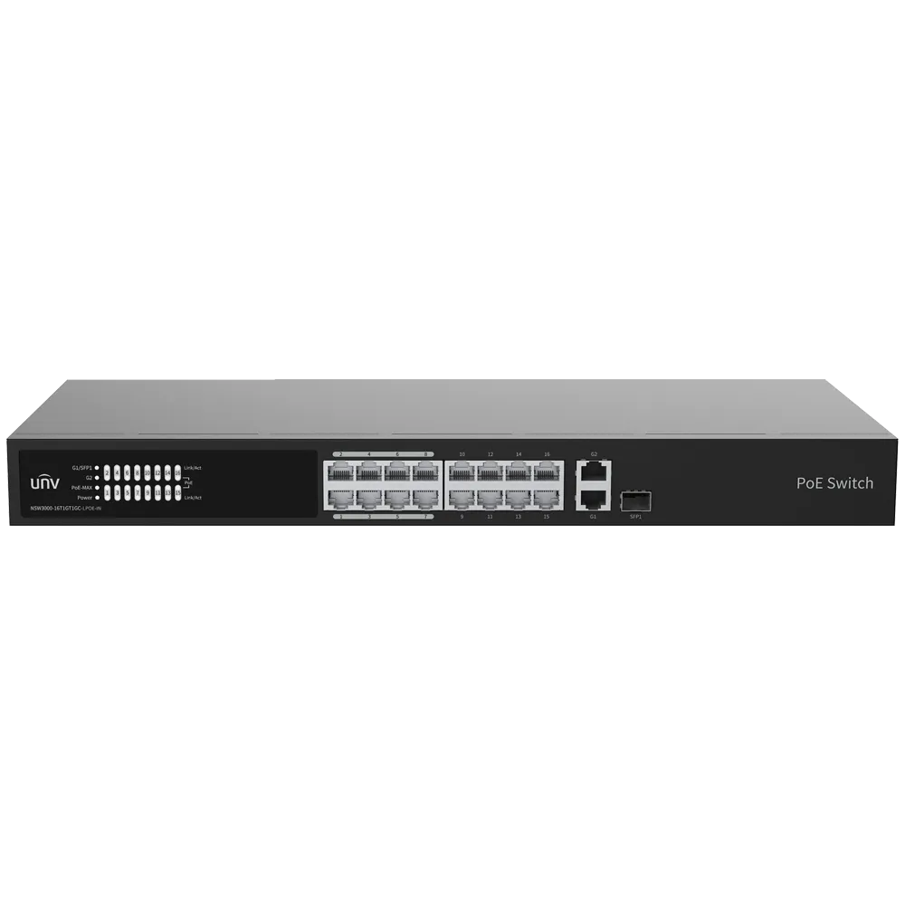 Switch PoE Gestionable Uniview UV-NSW3000-16T1GT1GC-LPOE-IN