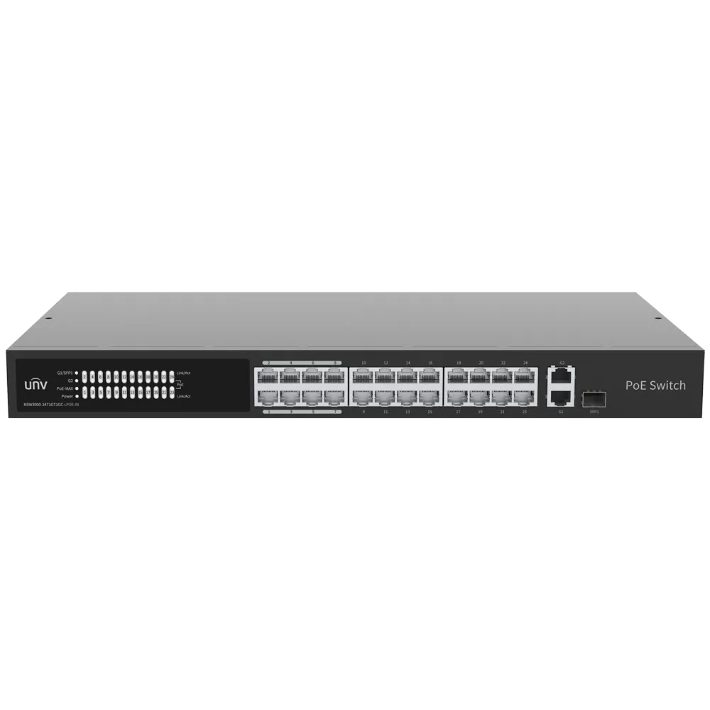 Switch Gigabit PoE 24 Puertos Uniview UV-NSW3000-24T1GT1GC-LPOE-IN