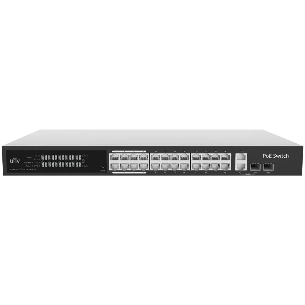 Switch PoE Gestionable Uniview 24 Puertos UV-NSW3000-25GT1GP1GC-LPOE-IN