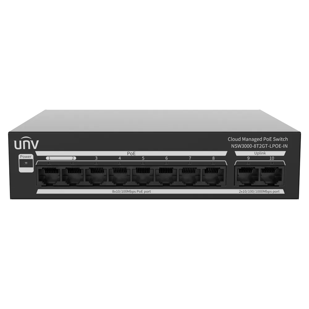 Switch Gigabit PoE Uniview UV-NSW3000-8T2GT-LPOE-IN 8 Puertos