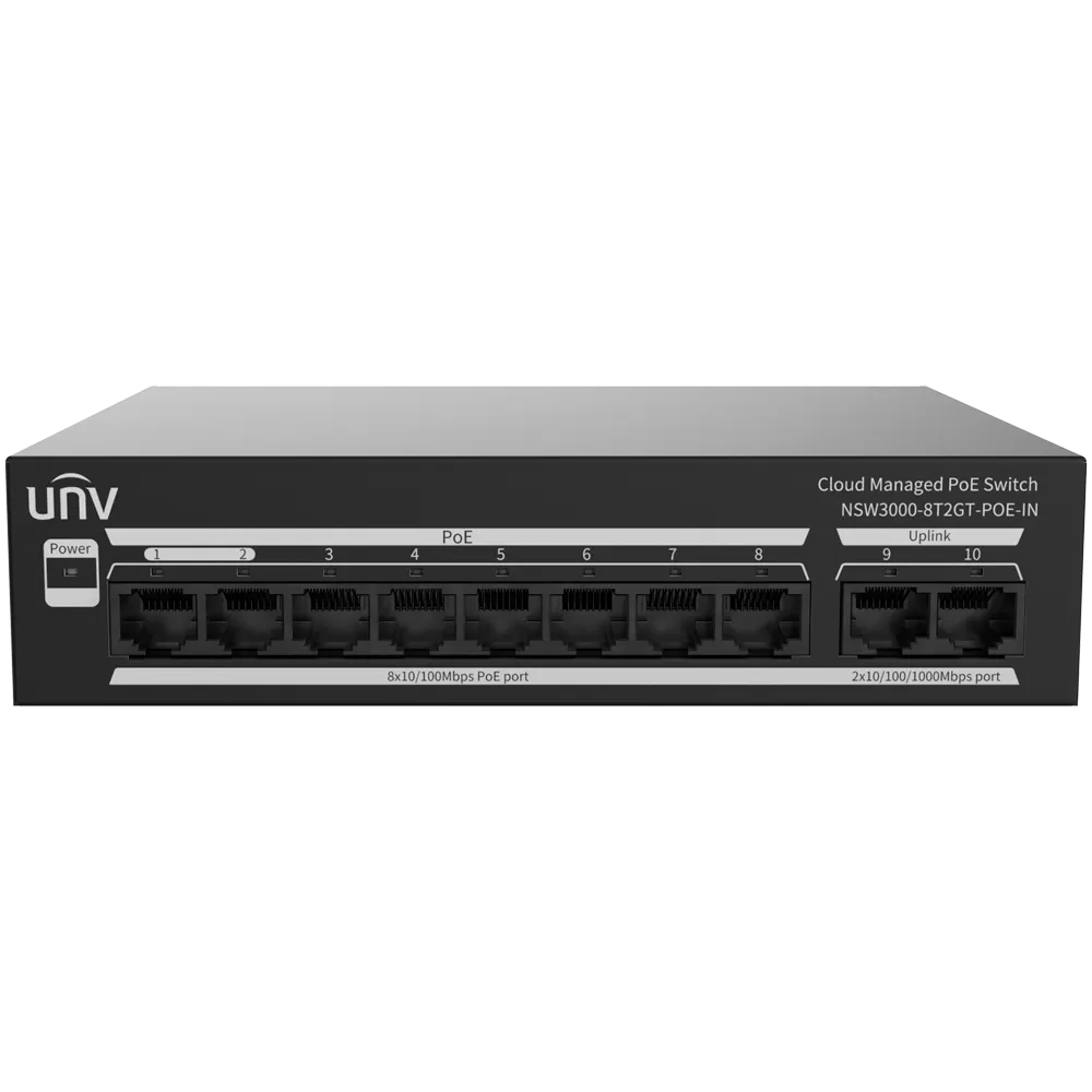Switch Gigabit PoE Gestionable Uniview UV-NSW3000-8T2GT-POE-IN