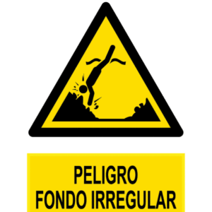 Señal / Cartel de Peligro fondo irregular