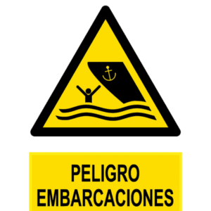 Señal / Cartel de Peligro embarcaciones