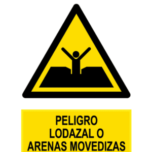 Señal / Cartel de Peligro lodazal o arenas movedizas