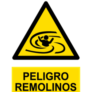 Señal / Cartel de Peligro remolinos