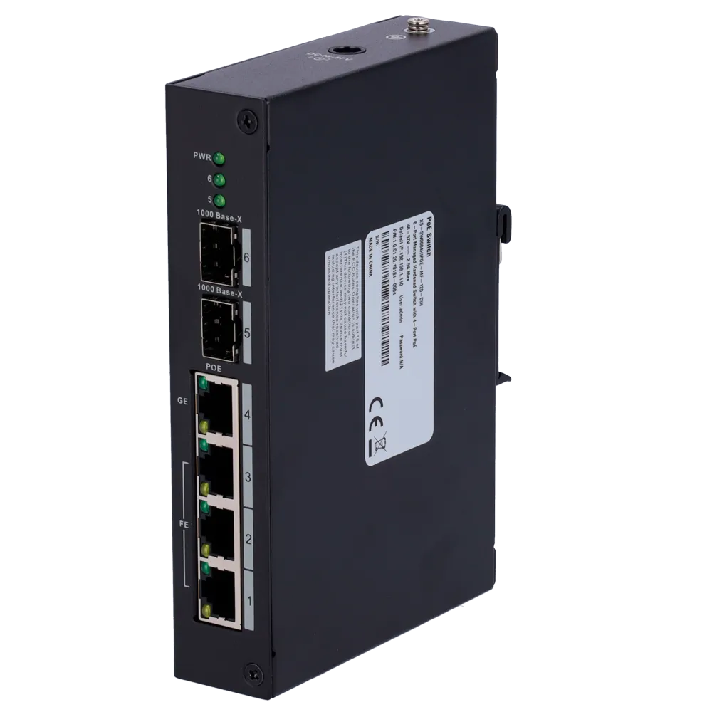 Switch PoE Gestionable XS-SW0604HIPOE-MF-120-DIN 4 Puertos