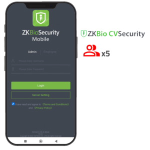 ZKTeco - ZKBio CVSecurity - ZK-SOF-BIOCV-MBAPP-5ACC - App móvil 5 admins
