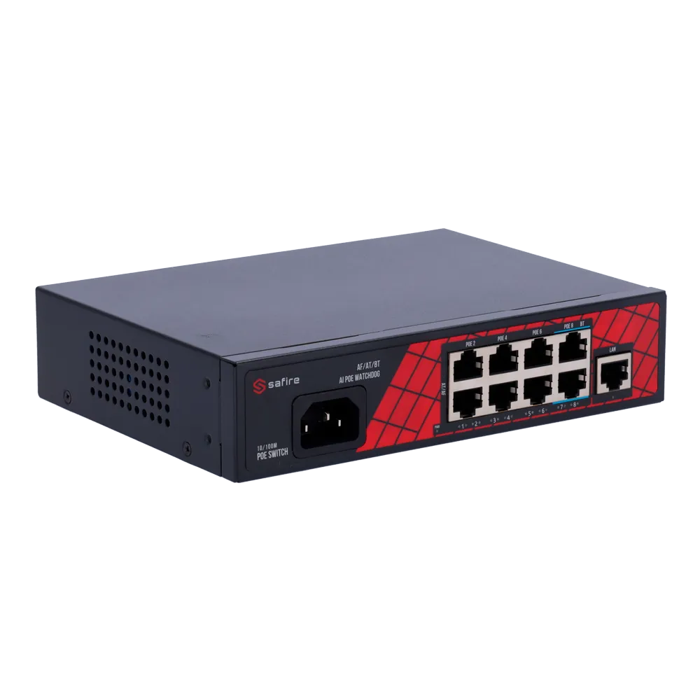Switch PoE Safire SF-SW0908HIPOE-120 9 Puertos 120W Hi-PoE