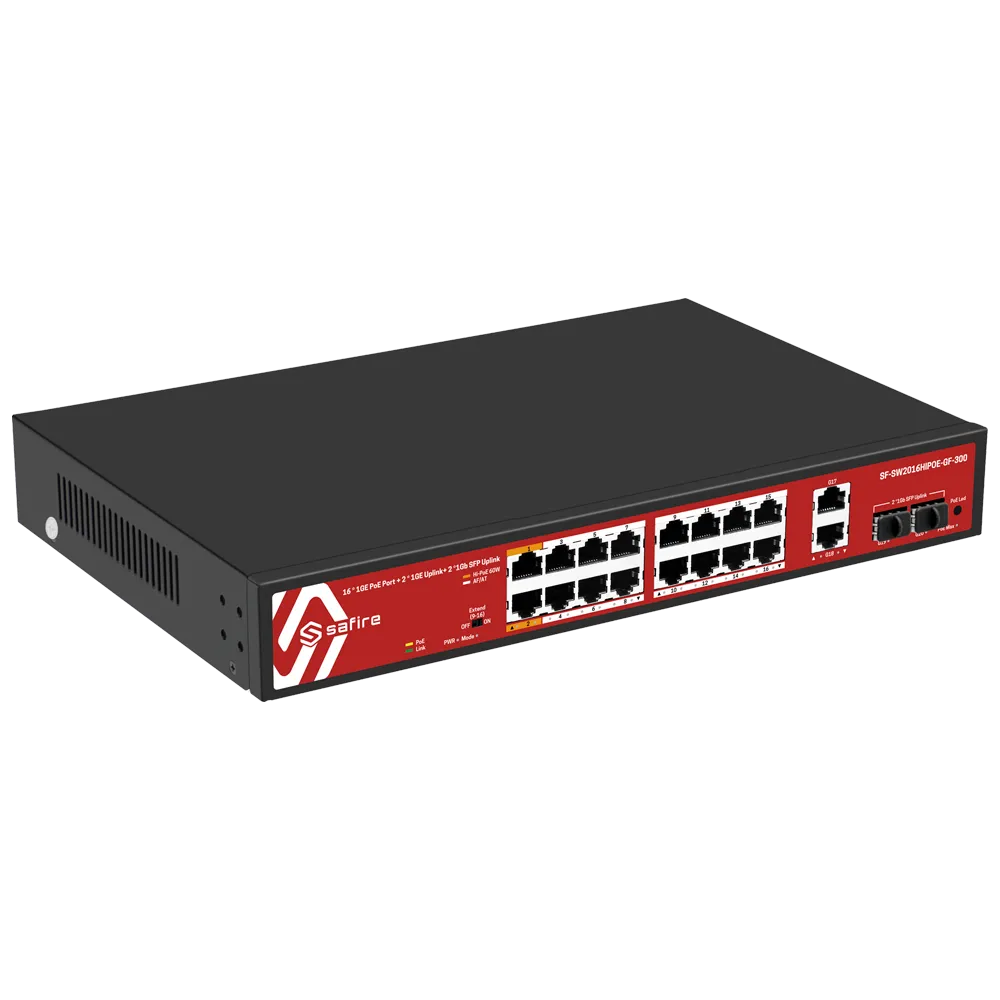 Switch PoE Safire SF-SW2016HIPOE-GF-300 16 Puertos Gigabit