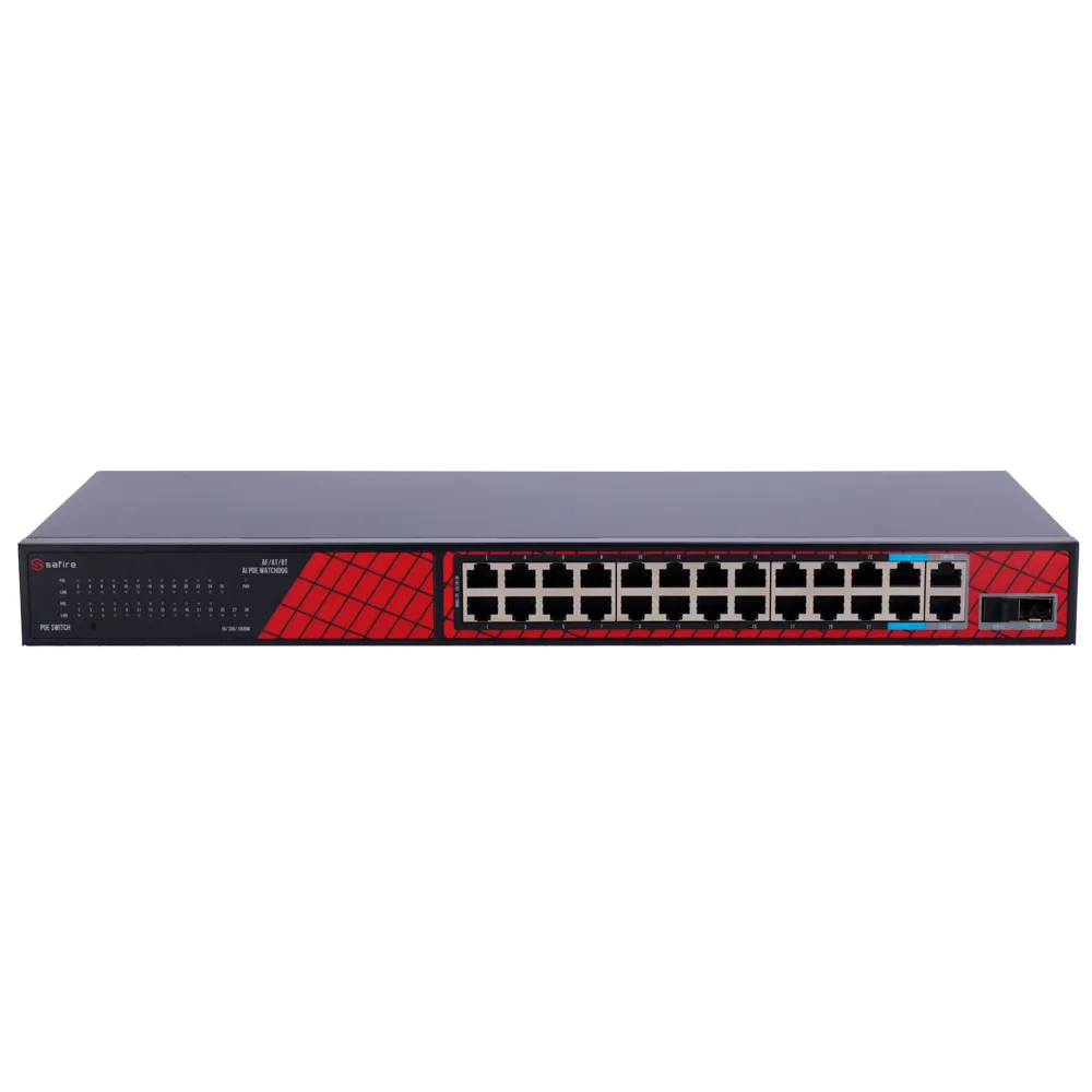 Switch 24P Gigabit PoE Hi-PoE Safire SF-SW2824HIPOE-300