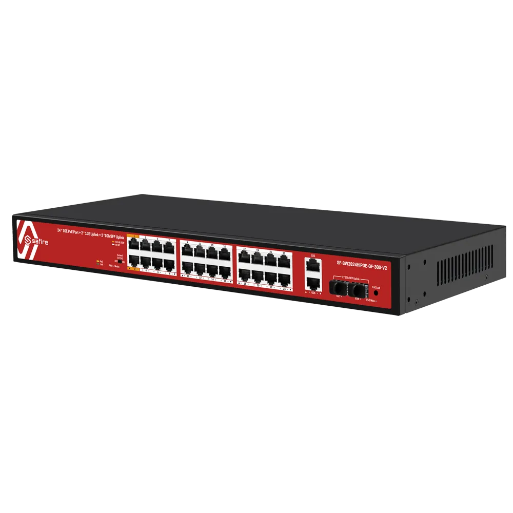 Switch PoE 24 Puertos Gigabit Safire SF-SW2824HIPOE-GF-300-V2