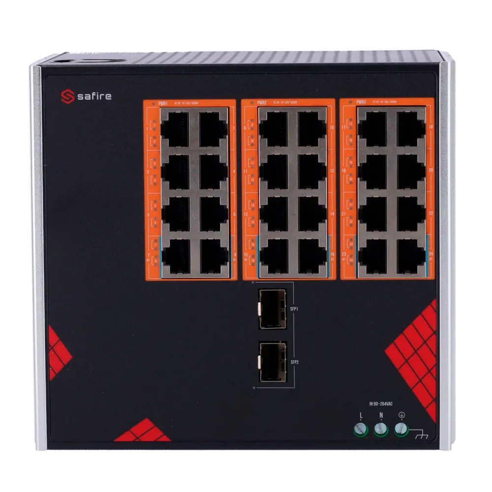 Switch PoE Safire SF-SWI2624HIPOE-GF-AC-390-DIN 24 Puertos