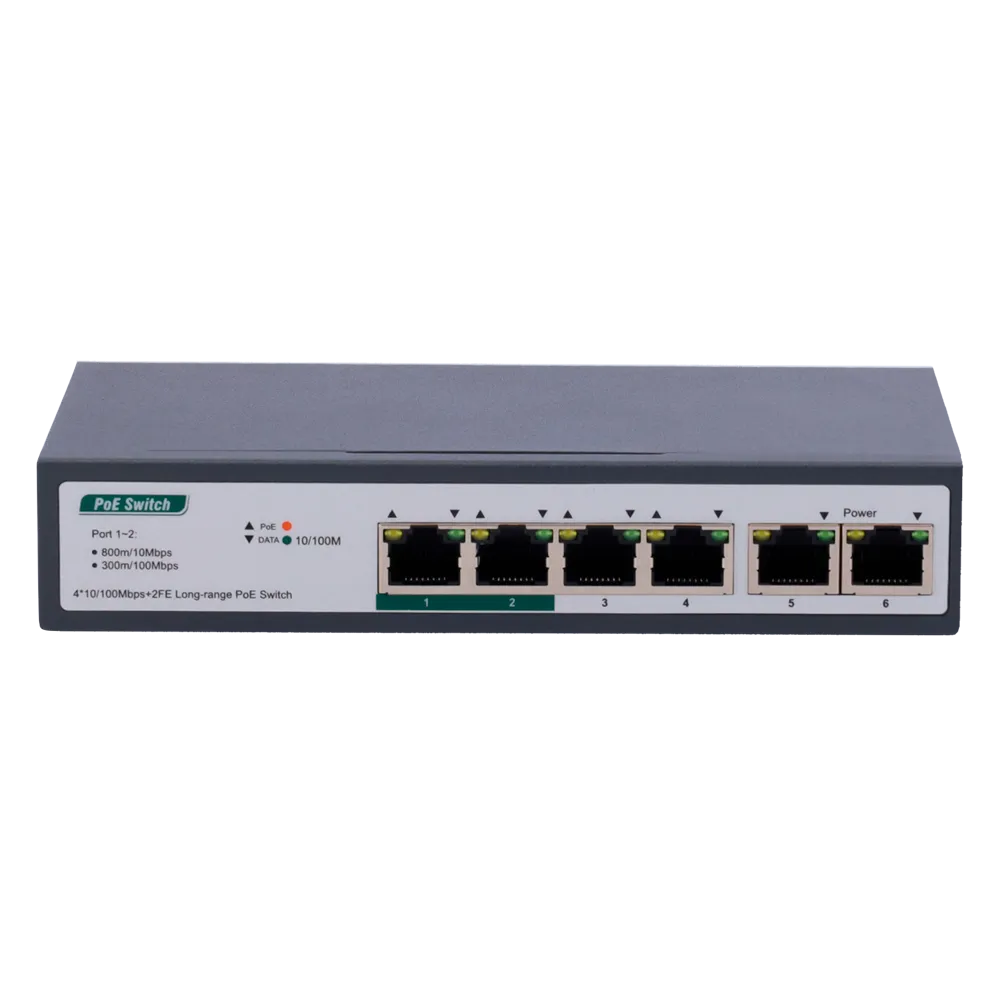 Switch PoE 4 Puertos Gigabit No Gestionable SW0604POE-800M-60W