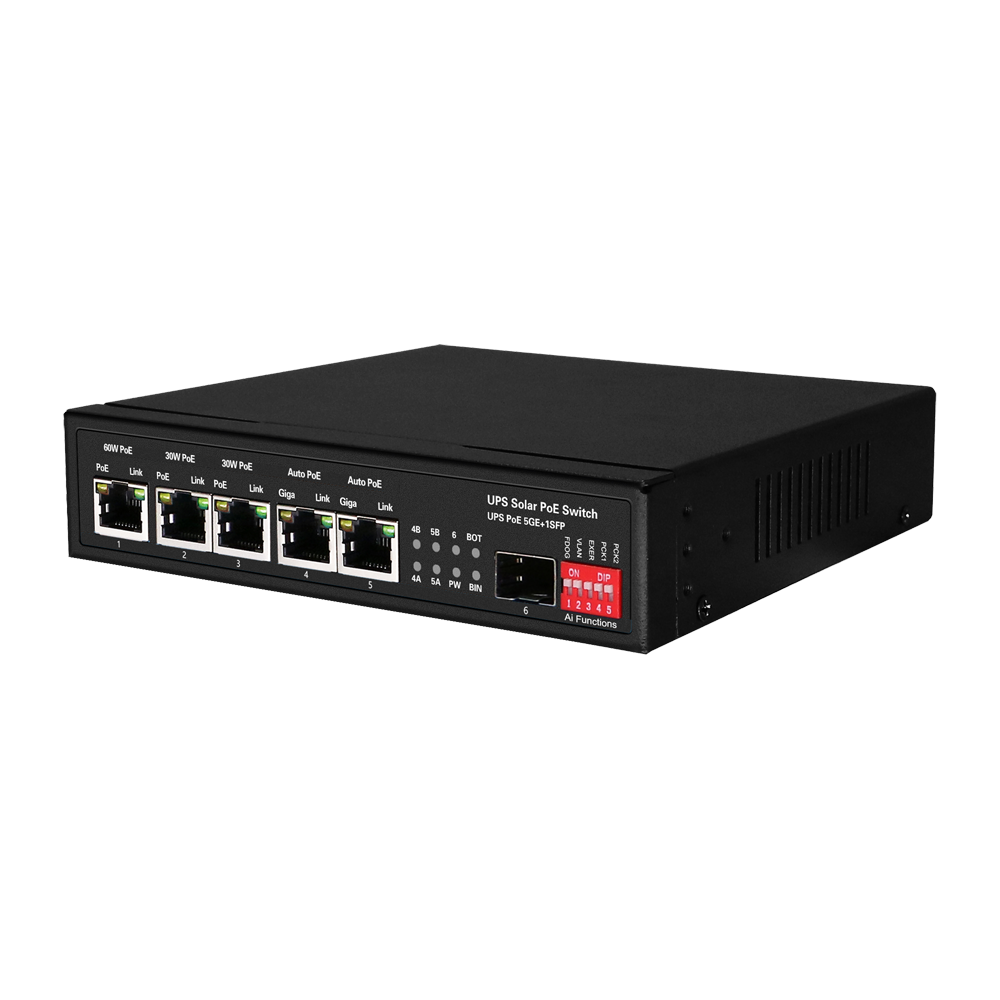 Safire Smart - SW0605HIPOE-GF-DC-65 - Switch 5P Gigabit PoE No gestionable SFP - Imagen 2