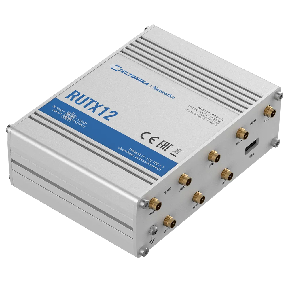 Router 4G Cat 6 Teltonika RUTX12 Wi-Fi 5 PoE Industrial