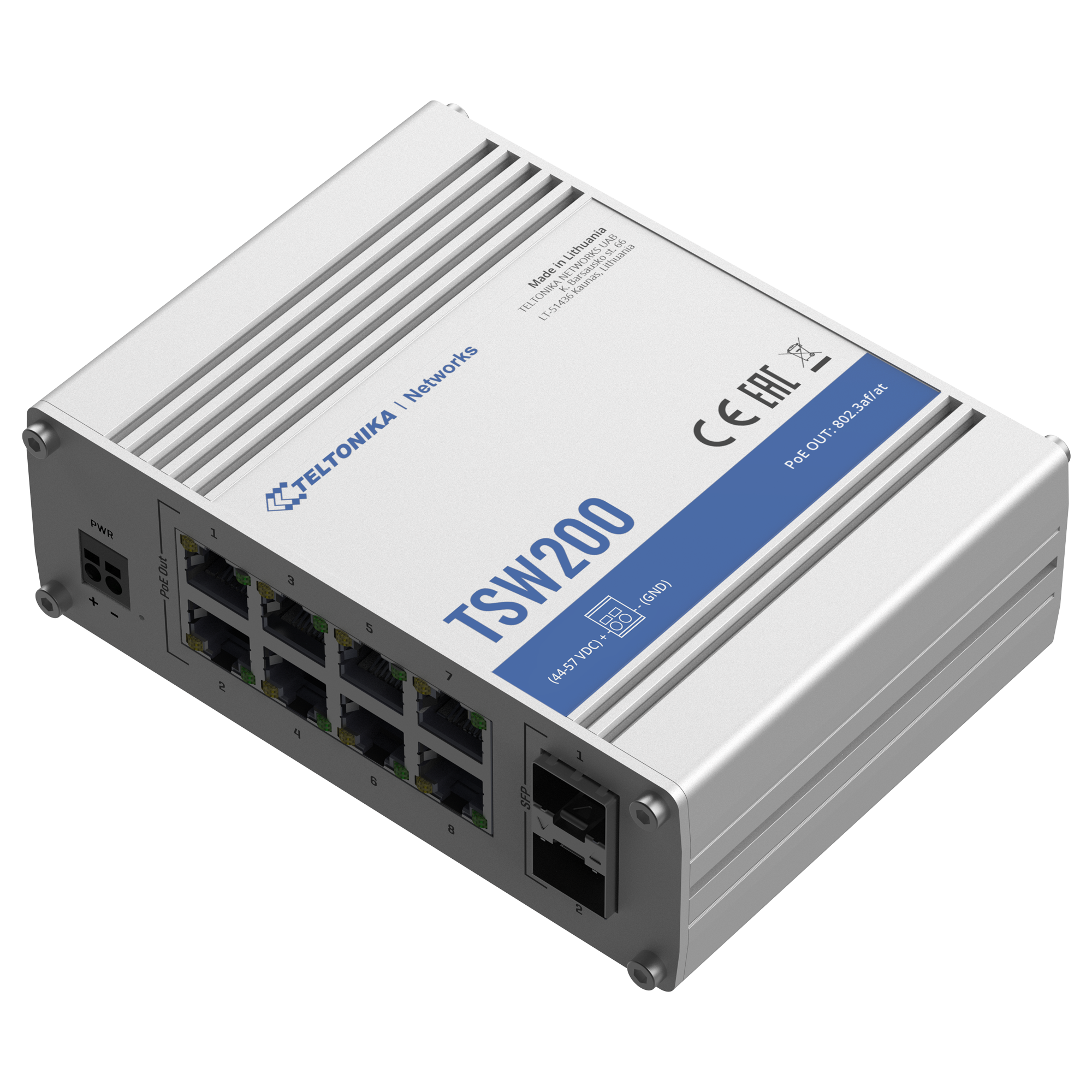 Teltonika - TK-TSW200 - Switch 8P Gigabit PoE No gestionable SFP - Imagen 2
