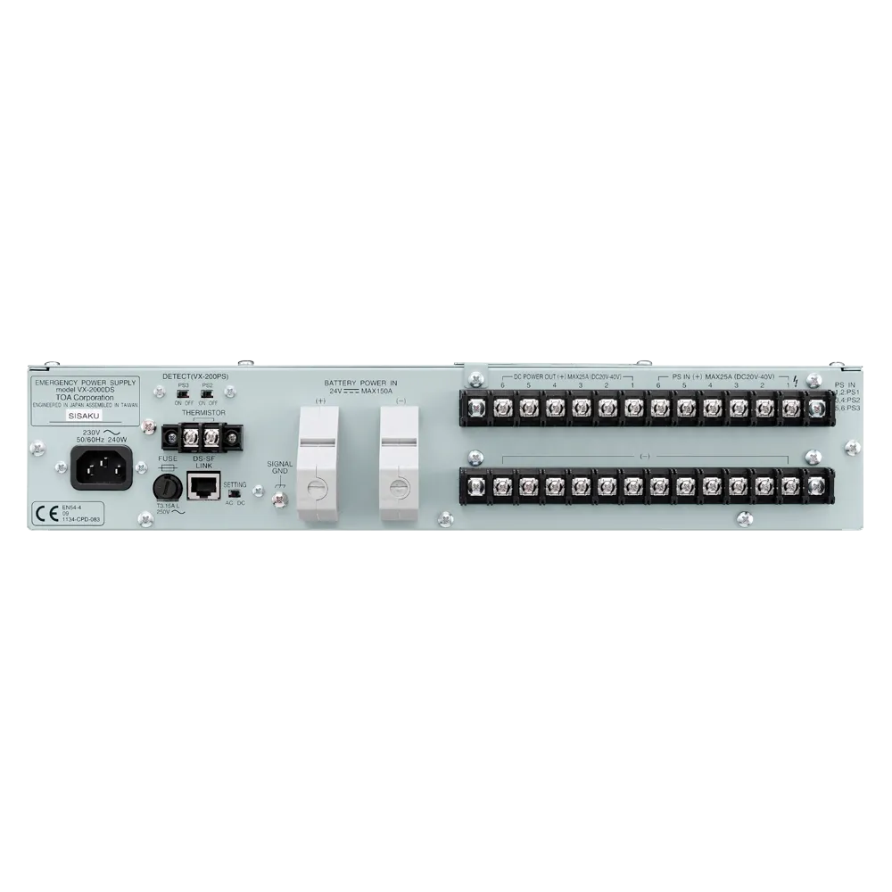 Bastidor EN54 VX TOA TOA-VX-2000DS para Sistemas de Alarma