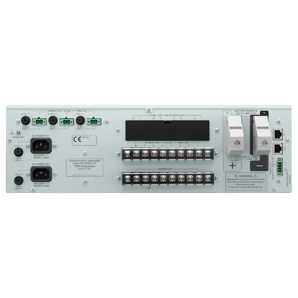 Bastidor EN54 VX TOA TOA-VX-3000DS para sistemas de alarma