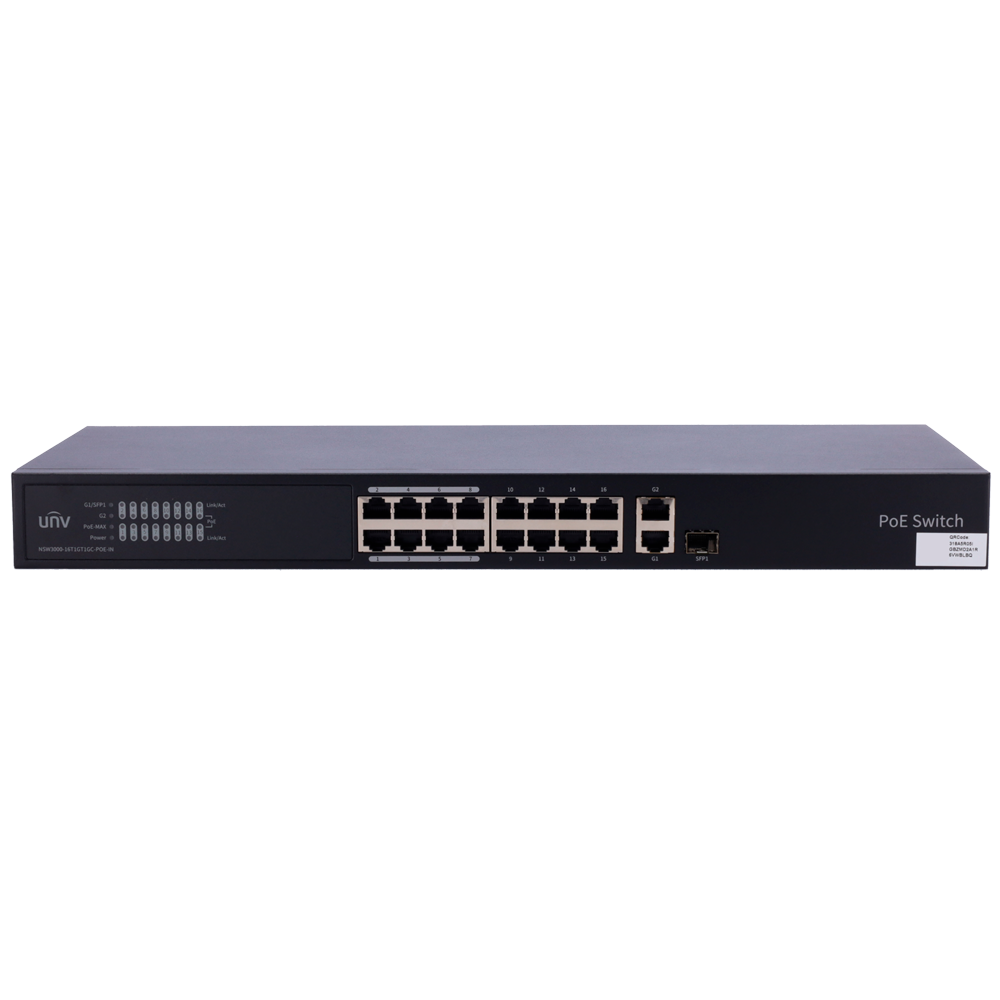 Uniview - UV-NSW3000-16T1GT1GC-POE-IN - Switch 16P Gigabit PoE Gestionable SFP - Imagen 2