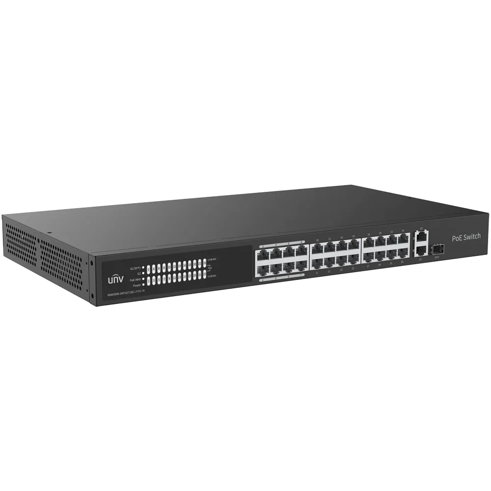 Switch Gigabit PoE 24 Puertos Uniview UV-NSW3000-24T1GT1GC-LPOE-IN