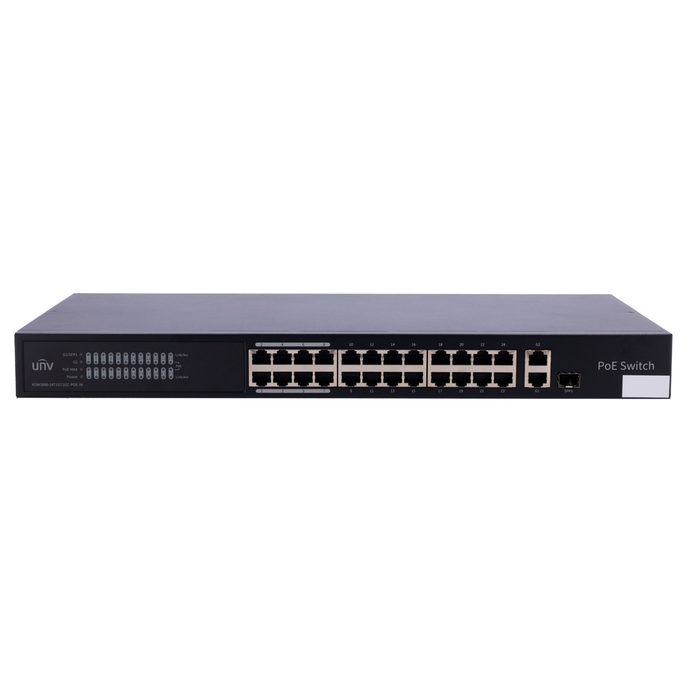 Uniview - UV-NSW3000-24T1GT1GC-POE-IN - Switch 24P Gigabit PoE Gestionable SFP - Imagen 2