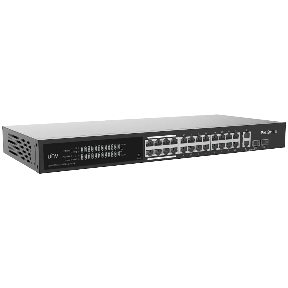 Switch PoE Gestionable Uniview 24 Puertos UV-NSW3000-25GT1GP1GC-LPOE-IN