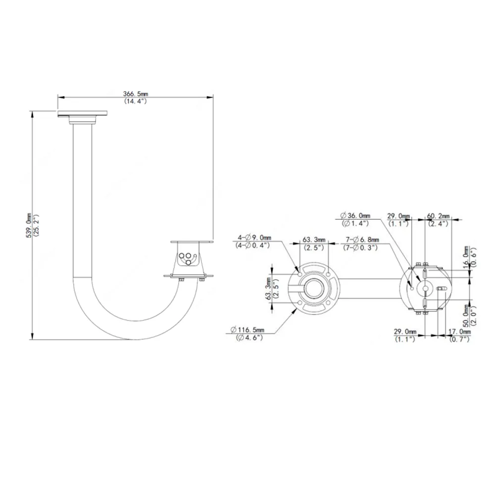 Soporte Pared UV-TR-CM06-C-IN Uniview Domos Motorizadas