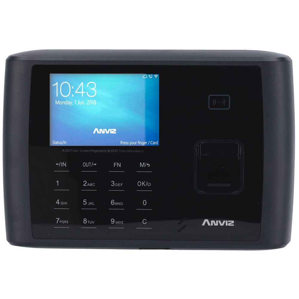 Control de presencia - Anviz - Huella + Tarjeta + PIN/Teclado + Bluetooth - WiFi + IP/Ethernet + RS-485 + USB - Imagen 2