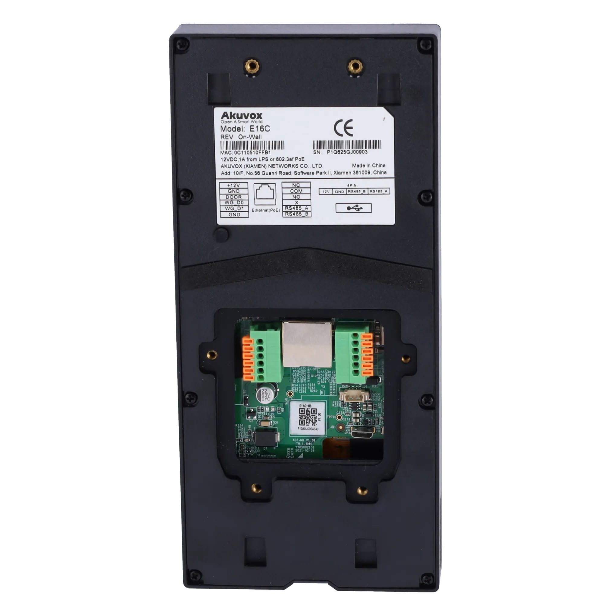 Placa Videoportero IP Akuvox AK-E16C 2Mpx MIFARE PoE