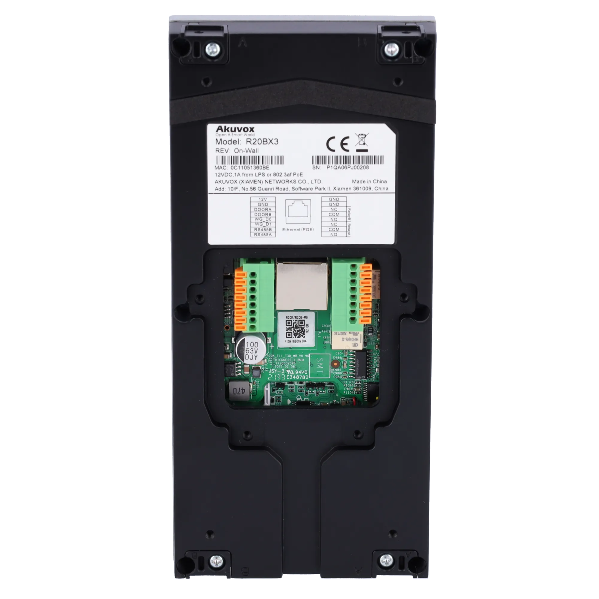 Placa Videoportero IP Akuvox AK-R20B-3B 3 Viviendas 2Mpx