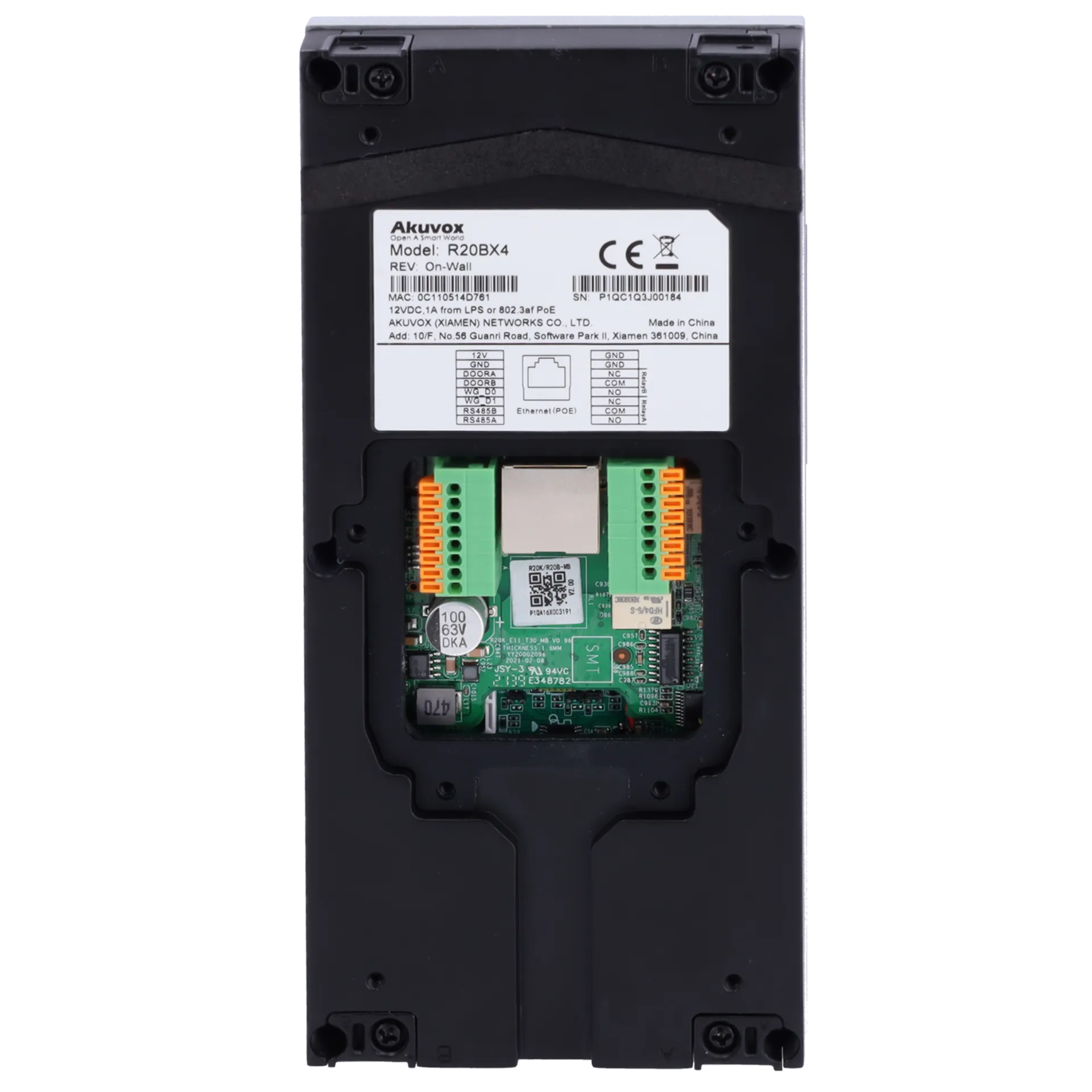 Placa Videoportero IP Akuvox AK-R20B-4B 4 Viviendas 2Mpx