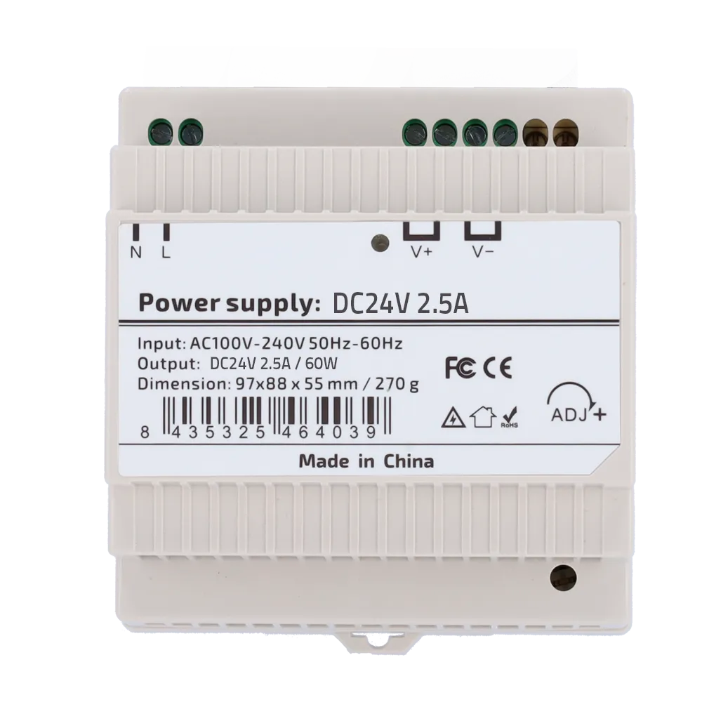 DC24V2A5-DIN-P Fuente Alimentación 24V 60W Carril DIN