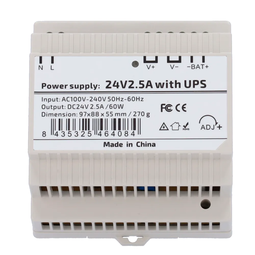 DC24V2A5-DIN-UPS-P Fuente 24V 60W con UPS carril DIN