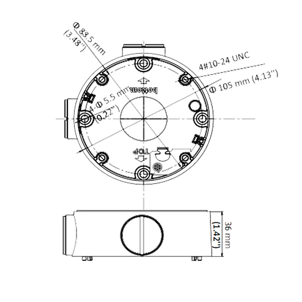 Hikvision DS-1260ZJ-BLACK Caja Conexiones Aluminio Bullet